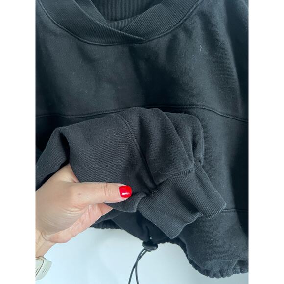 JOAH BROWN DRAW CORD CROP CREW black size One Size - Picture 7 of 11